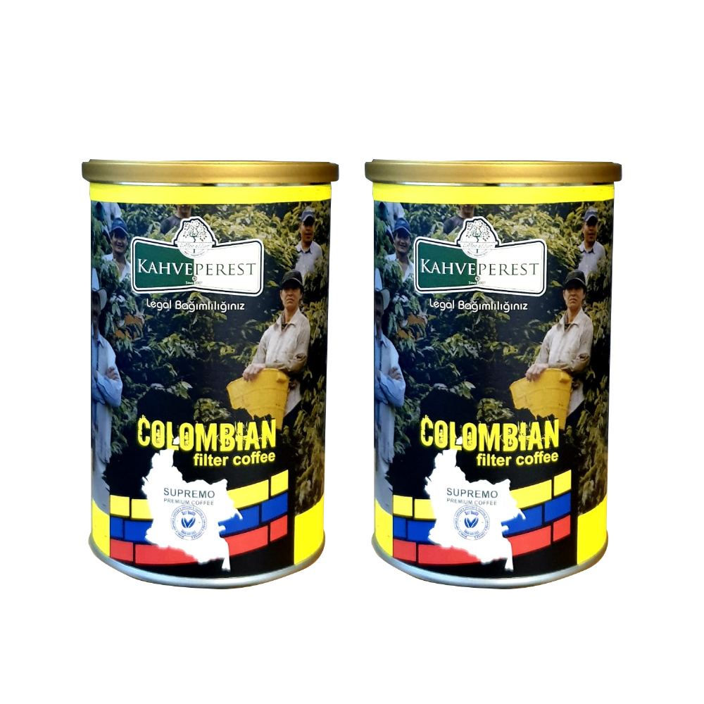 Colombian Yöresel Filtre Kahve 250gr. Teneke kutu 2�li Set